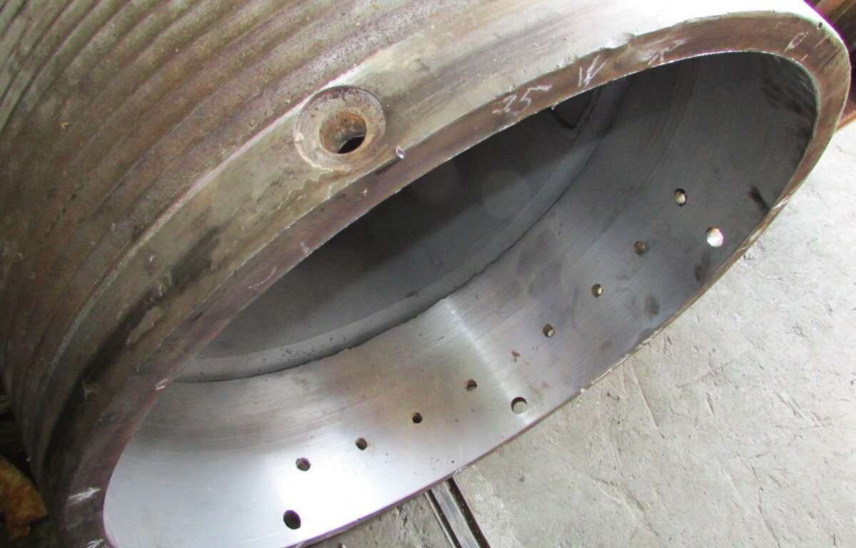 Барабан крановый. Вид посадочного места после обработки.